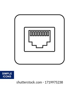 Ethernet, flat port network icon. Vector illustration.