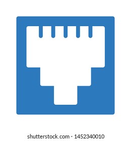 ethernet glyph color vector icon