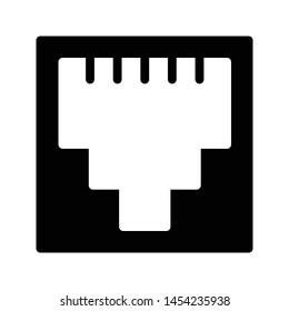 ethernet glyph flat vector icon