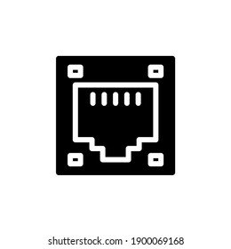 ethernet glyph Icon. internet of things vector illustration on white background