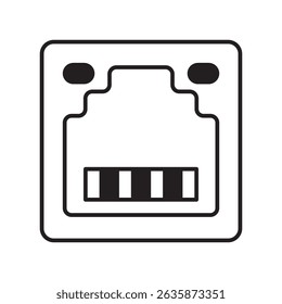 ícone de glifo ethernet com fundo branco vetor stock ilustração