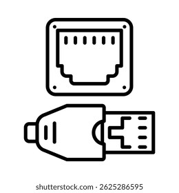 Ethernet Icon Element For Design