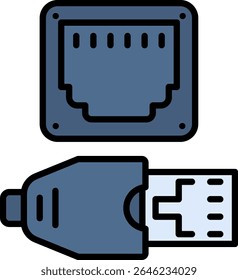 Elemento De Ícone Ethernet Para Design