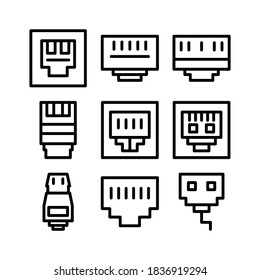 icono ethernet o logotipo símbolo de signo aislado ilustración vector ilustración - Colección de iconos vectoriales de estilo negro de alta calidad
