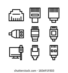 icono ethernet o logotipo símbolo de signo aislado ilustración vector ilustración - Colección de iconos vectoriales de estilo negro de alta calidad
