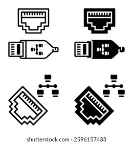 Ethernet icon set flat vecktor trendy popular simple