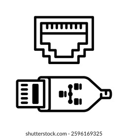 Ethernet icon set flat vecktor trendy popular simple