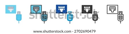 ethernet icon set multi style various collection
