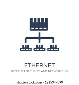 Ethernet icon. Trendy flat vector Ethernet icon on white background from Internet Security and Networking collection, vector illustration can be use for web and mobile, eps10