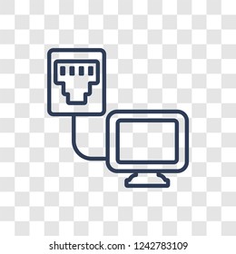 Ethernet icon. Trendy linear Ethernet logo concept on transparent background from Internet Security and Networking collection