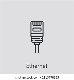 ethernet icon vector icon.Editable stroke.linear style sign for use web design and mobile apps,logo.Symbol illustration.Pixel vector graphics - Vector