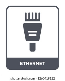 ethernet icon vector on white background, ethernet trendy filled icons from Electrian connections collection, ethernet simple element illustration