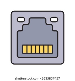 ícone ethernet com fundo branco vetor stock ilustração