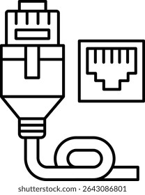 Ilustração de Ethernet com plano de fundo isolado