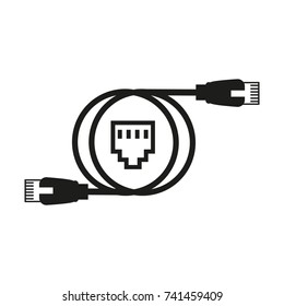 ethernet lan cable icon vector illustration