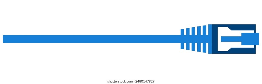 An ethernet, LAN or WAN patch cable with RJ45 connector in vector