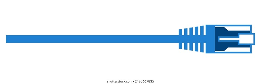 An ethernet, LAN or WAN patch cable with RJ45 connector in vector