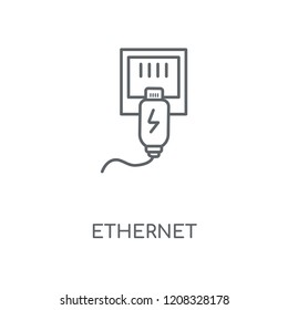 Ethernet linear icon. Ethernet concept stroke symbol design. Thin graphic elements vector illustration, outline pattern on a white background, eps 10.