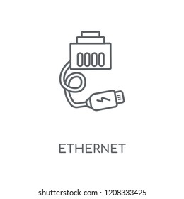 Ethernet linear icon. Ethernet concept stroke symbol design. Thin graphic elements vector illustration, outline pattern on a white background, eps 10.