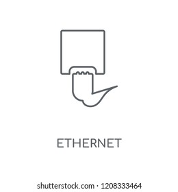 Ethernet linear icon. Ethernet concept stroke symbol design. Thin graphic elements vector illustration, outline pattern on a white background, eps 10.