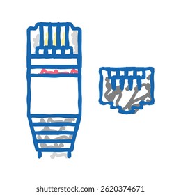ethernet modem doodle icon sketch vector. ethernet modem sign. isolated symbol illustration