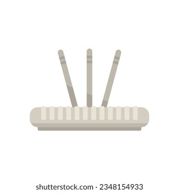 Ethernet modem icon flat vector. Wirelesss device. Lan switch isolated