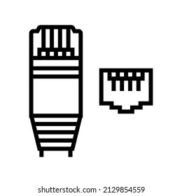 ethernet modem line icon vector. ethernet modem sign. isolated contour symbol black illustration