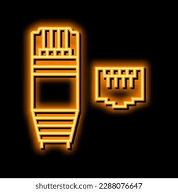 ethernet modem neon light sign vector. ethernet modem illustration