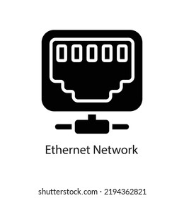 Ethernet Network vector Solid Icon Design illustration on White background. EPS 10 File 