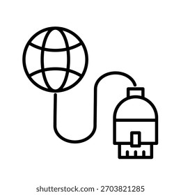 Ilustração do vetor de ícone de contorno de Ethernet