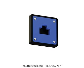 ethernet port icon 3d illustration render