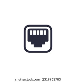 ethernet port icon, vector pictogram
