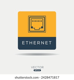 Ethernet port Icon, Vector sign.