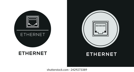 Ethernet port Icon, Vector sign.