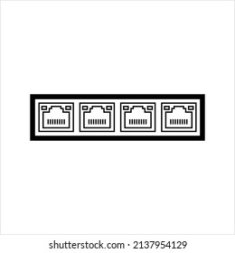 Ethernet Port, Lan Network Port Vector Art Illustration