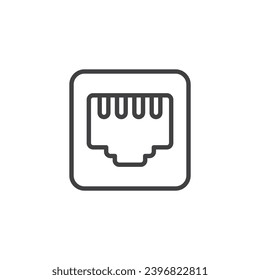 Ethernet Port line icon. linear style sign for mobile concept and web design. Lan Network Port outline vector icon. Symbol, logo illustration. Vector graphics