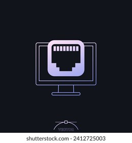 ethernet port, network icon with gradient