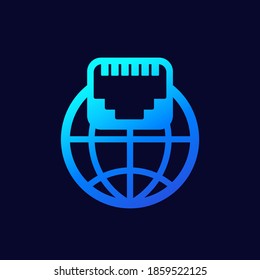 ethernet port, network icon for web