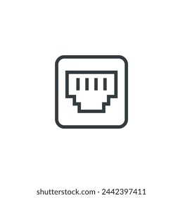 Ethernet-Port-Netzwerk-Internet-Symbol, Vektor-Illustration