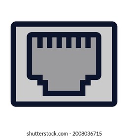 Puerto Ethernet. Icono de color del vector simple.