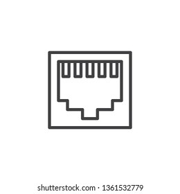 Ethernet port socket line icon. linear style sign for mobile concept and web design. LAN network port outline vector icon. Symbol, logo illustration. Pixel perfect vector graphics