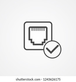 Ethernet port vector icon sign symbol