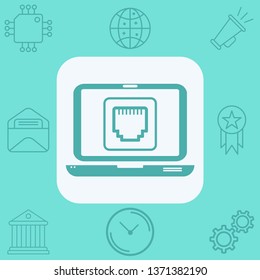Ethernet port vector icon sign symbol