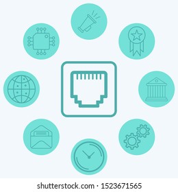Ethernet port vector icon sign symbol