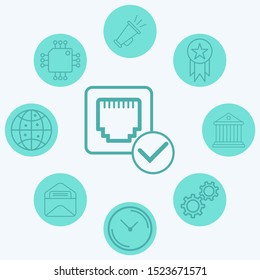 Ethernet port vector icon sign symbol