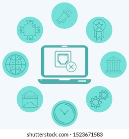 Ethernet port vector icon sign symbol