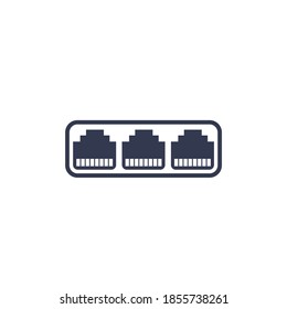 ethernet ports, rj45 sockets vector