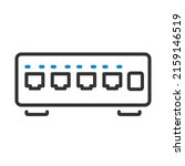 Ethernet Switch Icon. Editable Bold Outline With Color Fill Design. Vector Illustration.