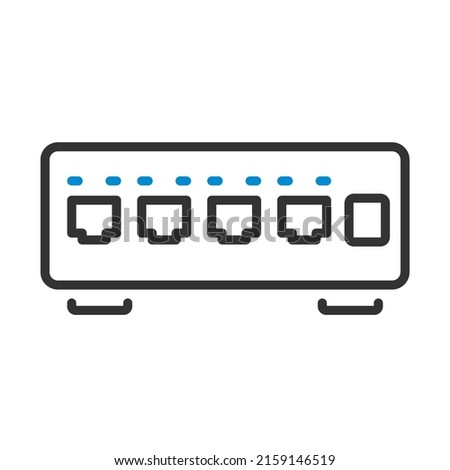 Ethernet Switch Icon. Editable Bold Outline With Color Fill Design. Vector Illustration.