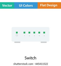 Ethernet switch icon. Flat color design. Vector illustration.